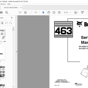 Bobcat 463 Service Manual 6901812 (3-06) - PDF DOWNLOAD