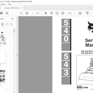 Bobcat 540 543 Service Manual 6566181 (11–81) - PDF DOWNLOAD