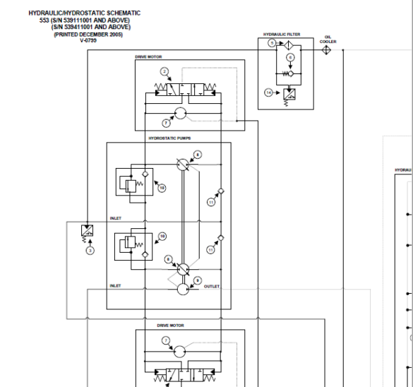 Bobcat 553 Wiring Electrical Schematic + Hydraulic/Hydrostatic ...