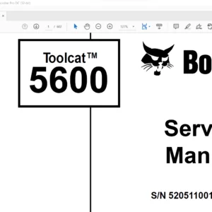 Bobcat 5600 Toolcat™ Service Manual 6901892 (5-09) - PDF DOWNLOAD