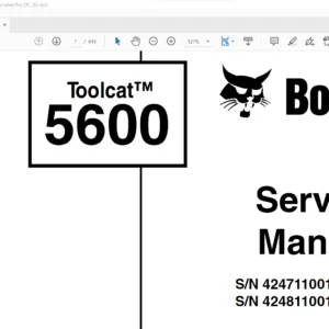 Bobcat 5600 Toolcat™ Service Manual 6902819 (8-09) - PDF DOWNLOAD