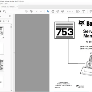 Bobcat 753 G Series Service Manual 6900976 (2-06) - PDF DOWNLOAD