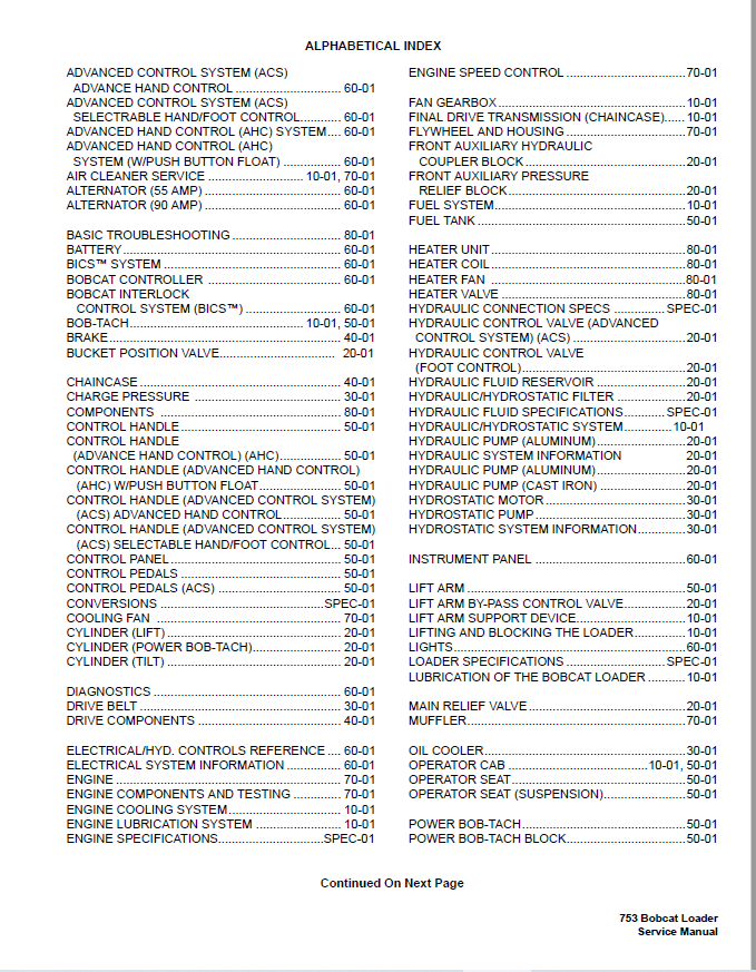 Bobcat 753 G Series Service Manual 6900976 (9-10) - PDF DOWNLOAD ...