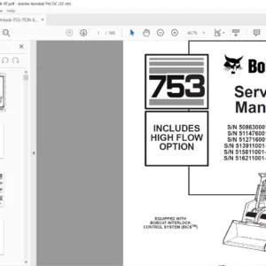 Bobcat 753 INCLUDES HIGH FLOW OPTION Service Manual 6900090 (6–97) - PDF DOWNLOAD