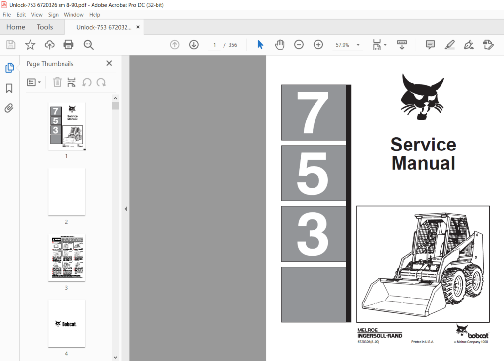 Bobcat 753 Service Manual Pdf