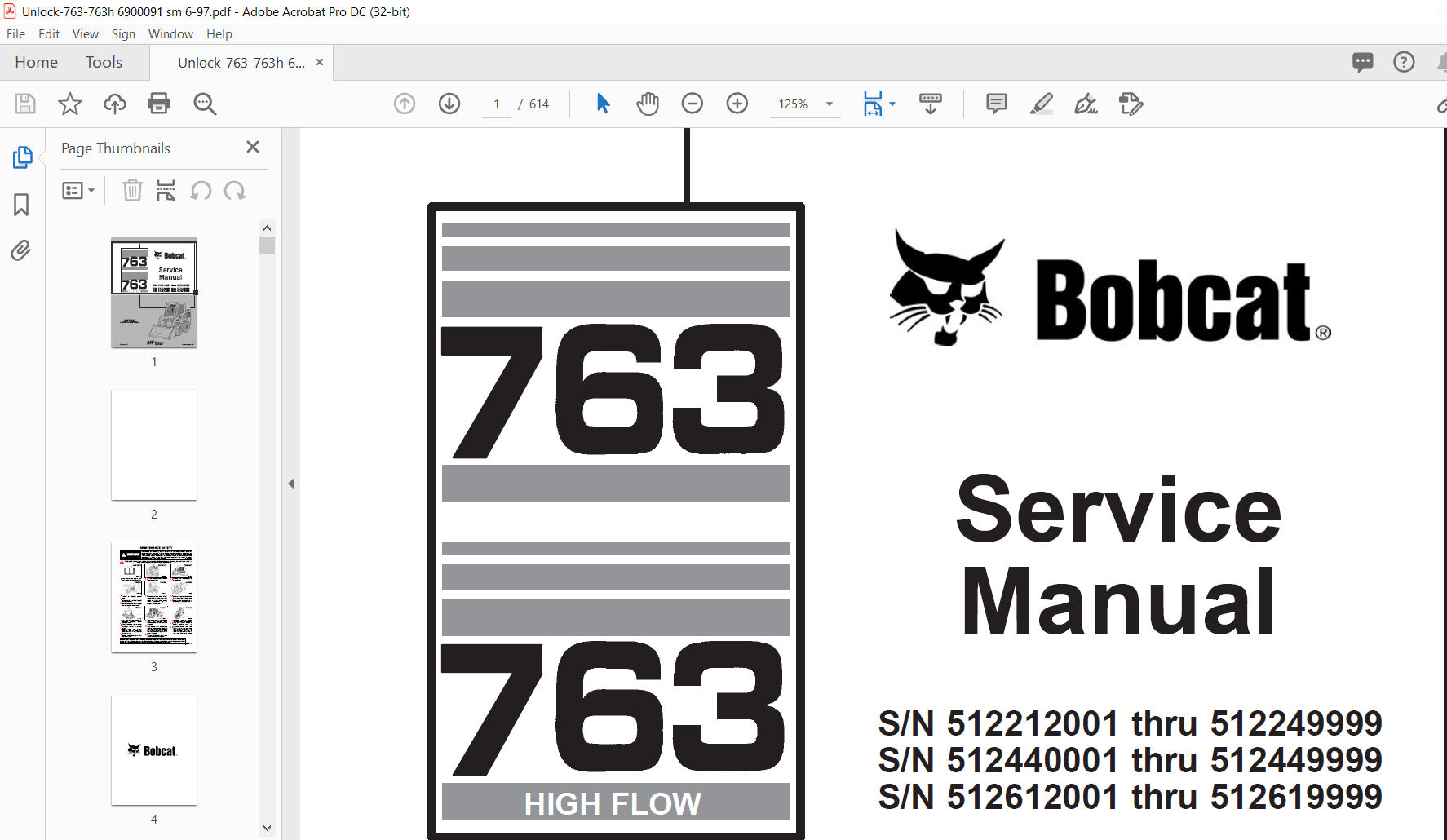 Bobcat 763 763 High Flow Service Manual 6900091 (6–97) - PDF DOWNLOAD