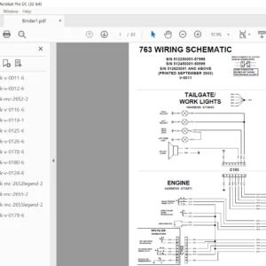 Bobcat 763 Wiring Electrical Schematic + Hydraulic/Hydrostatic Schematic Manual - PDF DOWNLOAD