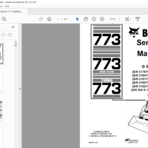 Bobcat 773 773 High Flow 773 Turbo G Series Service Manual