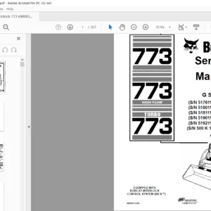 Bobcat 773 773 High Flow 773 Turbo G Series Service Manual - PDF DOWNLOAD