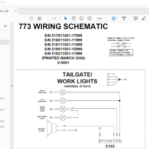 Bobcat 773 Wiring Electrical Schematic + Hydraulic/Hydrostatic