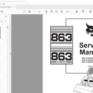Bobcat 863 863 High Flow Service Manual 6900648 (10–98) - PDF DOWNLOAD