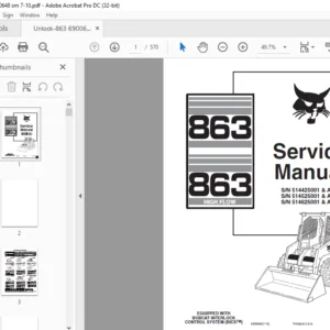 Bobcat 863 863 High Flow Service Manual 6900648 (7-10) - PDF DOWNLOAD