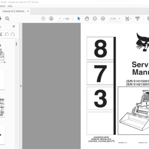 Bobcat 873 Service Manual 6900382 (7-10) - PDF DOWNLOAD