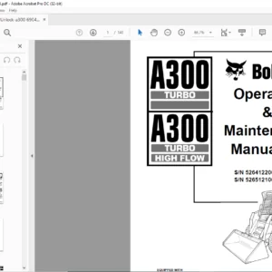 Bobcat A300 Turbo A300 Turbo High Flow Operation & Maintenance Manual 6904186 (2-06) - PDF DOWNLOAD