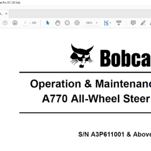 Bobcat A770 All-Wheel Steer Loader Operation & Maintenance Manual 770 6989479 (12-10) - PDF DOWNLOAD