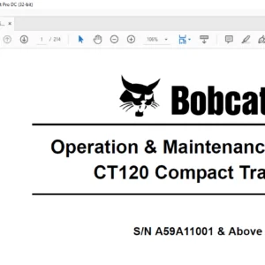 Bobcat CT120 Compact Tractor Operation & Maintenance Manual 6986522 (4-10) - PDF DOWNLOAD