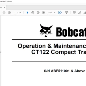 Bobcat CT122 Compact Tractor Operation & Maintenance Manual 6986919 (3-10) - PDF DOWNLOAD