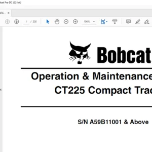 Bobcat CT225 Compact Tractor Operation & Maintenance Manual 225 6986525 (5-09) - PDF DOWNLOAD