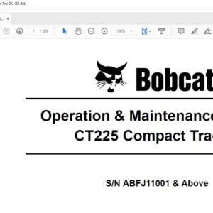 Bobcat CT225 Compact Tractor Operation & Maintenance Manual 225 6986915 (3-10) - PDF DOWNLOAD