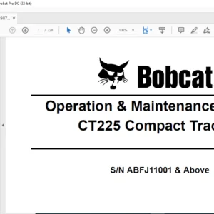 Bobcat CT225 Compact Tractor Operation & Maintenance Manual 225 6987064 (3-10) - PDF DOWNLOAD
