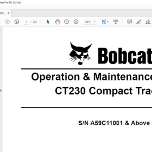 Bobcat CT230 Compact Tractor Operation & Maintenance Manual 230 6986531 (5-09) - PDF DOWNLOAD