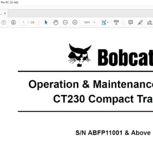 Bobcat CT230 Compact Tractor Operation & Maintenance Manual 230 6986917 (3-10) - PDF DOWNLOAD