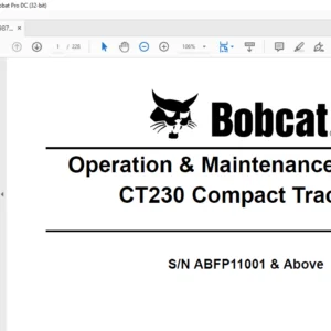 Bobcat CT230 Compact Tractor Operation & Maintenance Manual  6987066  (3-10 )- PDF DOWNLOAD