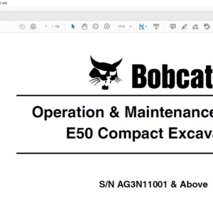 Bobcat E50 Compact Excavator Operation & Maintenance Manual 6989440 (6-11) - PDF DOWNLOAD