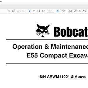 Bobcat E55 Compact Excavator Operation & Maintenance Manual 6990092 (6-11) - PDF DOWNLOAD