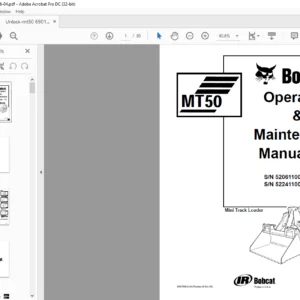 Bobcat MT50 Mini Track Loader Operation And Maintenance Manual- PDF DOWNLOAD