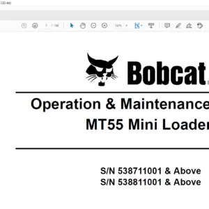 Bobcat MT55 Mini Loader Operation & Maintenance Manual  - PDF DOWNLOAD