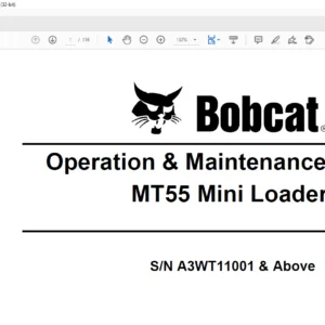 Bobcat Mini Loader MT55 Operation & Maintenance Manual  - PDF DOWNLOAD