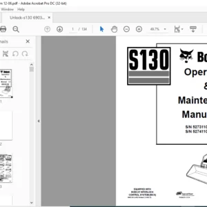Bobcat S130 Operation & Maintenance Manual - PDF DOWNLOAD