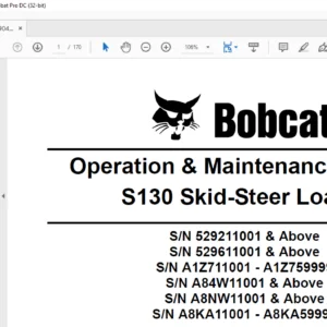 Bobcat S130 Skid-Steer Loader Operation & Maintenance Manual 6904119 (4-08) - PDF DOWNLOAD
