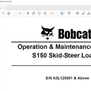 Bobcat S150 Skid-Steer Loader Operation & Maintenance Manual