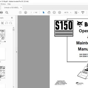 Bobcat S150 Skid-Steer Loader Operation & Maintenance Manual 6902684 (12-06 )- PDF DOWNLOAD