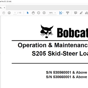 Bobcat S205 Skid-Steer Loader Operation & Maintenance Manual 6986987 (3-08) - PDF DOWNLOAD