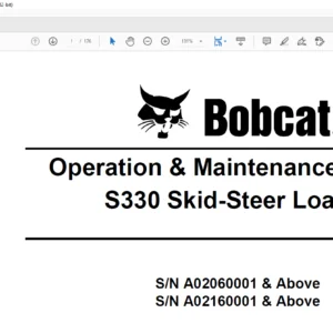 Bobcat S330 Skid-Steer Loader Operation & Maintenance Manual - PDF DOWNLOAD