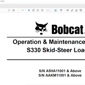 Bobcat S330 Skid-Steer Loader Operation & Maintenance Manual - PDF DOWNLOAD
