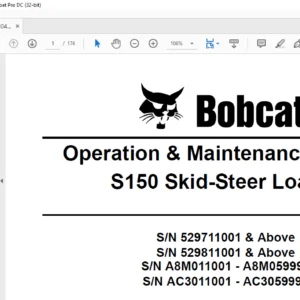 Bobcat S150 Skid-Steer Loader Operation & Maintenance Manual - PDF DOWNLOAD