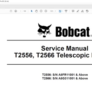 Bobcat T2556, T2566 Telescopic Handler Service Manual 6986764-EN (12-07) - PDF DOWNLOAD