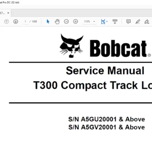 Bobcat T300 Compact Track Loader Service Manual 6987045 (2-11) - PDF DOWNLOAD