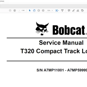 Bobcat T320 Compact Track Loader Service Manual 6986558 (3-09) - PDF DOWNLOAD