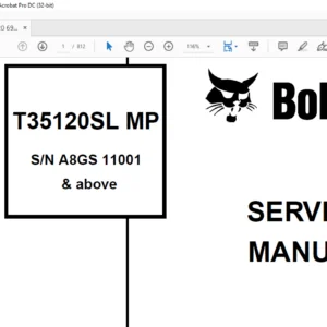 Bobcat T35120SL MP Service Manual 6986767-EN (08-08) - PDF DOWNLOAD