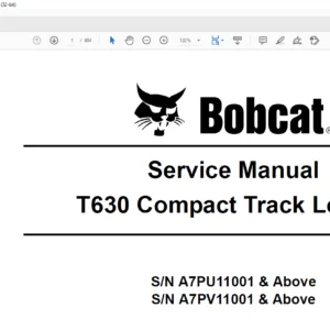 Bobcat T630 Compact Track Loader Service Manual 6987164 (10-10) - PDF DOWNLOAD