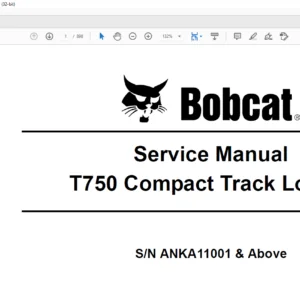 Bobcat T750 Compact Track Loader Service Manual 6989737 (12-10) - PDF DOWNLOAD