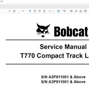 Bobcat T770 Compact Track Loader Service Manual 6989476 (1-11) - PDF DOWNLOAD