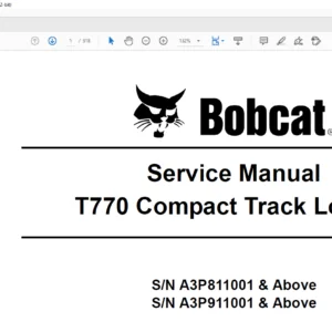 Bobcat T770 Compact Track Loader Service Manual 6989476 (4-11) - PDF DOWNLOAD