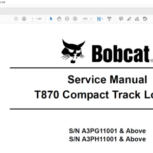 Bobcat T870 Compact Track Loader Service Manual 6987487 (4-11) - PDF DOWNLOAD