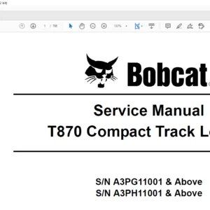 Bobcat T870 Compact Track Loader Service Manual 6987487 (9-10) - PDF DOWNLOAD
